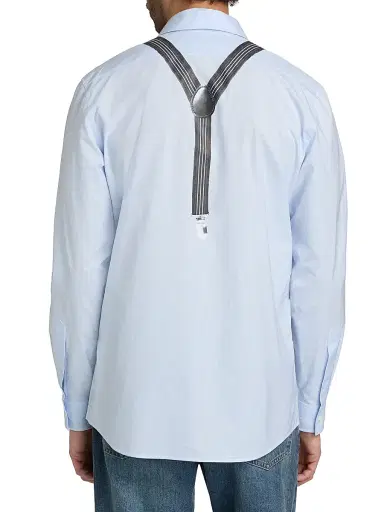 Moschino Men's Trompe L'Oeil Cotton Shirt - Violet | Thumbnail 5 Moschino Men's Trompe L'Oeil Cotton Shirt - Violet | Thumbnail 5