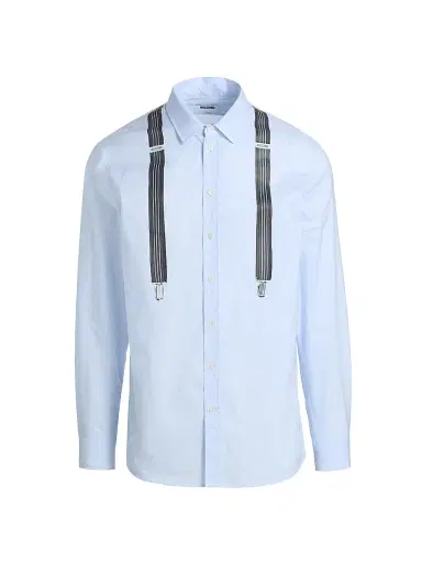 Moschino Men's Trompe L'Oeil Cotton Shirt - Violet | Thumbnail 1 Moschino Men's Trompe L'Oeil Cotton Shirt - Violet | Thumbnail 1