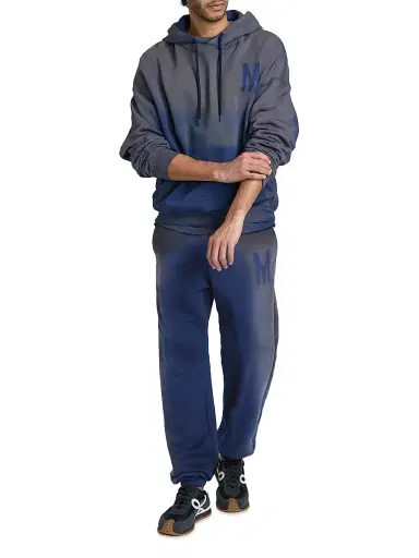 MOSCHINO Men's Monogram Logo Gradient Cotton Hoodie - Multi Blue - Size XL | Thumbnail 2 MOSCHINO Men's Monogram Logo Gradient Cotton Hoodie - Multi Blue - Size XL | Thumbnail 2