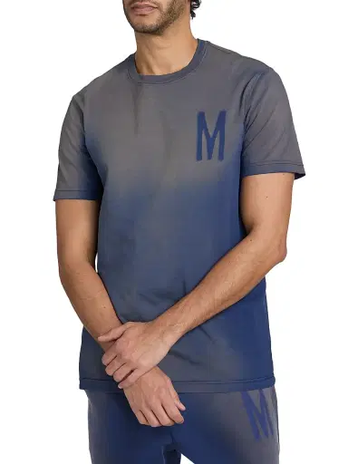 MOSCHINO Men's Monogram Logo Cotton T-Shirt - Blue - Size Small | Thumbnail 3 MOSCHINO Men's Monogram Logo Cotton T-Shirt - Blue - Size Small | Thumbnail 3