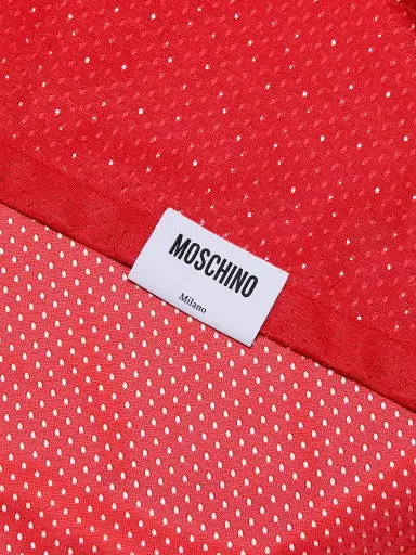 MOSCHINO Men's Mesh Camp Shirt - Red - Size Medium | Thumbnail 7 MOSCHINO Men's Mesh Camp Shirt - Red - Size Medium | Thumbnail 7