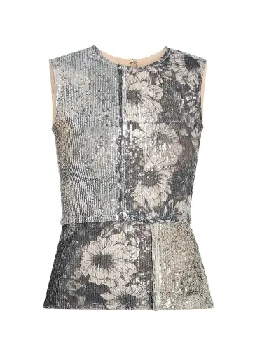 Maison Margiela Women's Sequin Floral Sleeveless Top - Multicolor Variant - Size Small | Thumbnail 1 Maison Margiela Women's Sequin Floral Sleeveless Top - Multicolor Variant - Size Small | Thumbnail 1