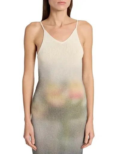Maison Margiela Women's Floral Knit Cotton Midi-Dress - Ecru | Thumbnail 6 Maison Margiela Women's Floral Knit Cotton Midi-Dress - Ecru | Thumbnail 6