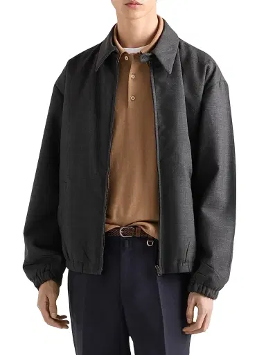 Prada Men's Cashmere and Silk Polo Shirt - Brown | Thumbnail 2 Prada Men's Cashmere and Silk Polo Shirt - Brown | Thumbnail 2