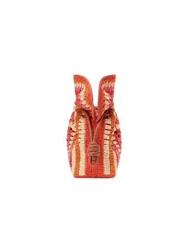 LOEWE Women's x Paula's Ibiza Flamenco Medium Crochet Raffia Clutch - Bright Orange Pink | Thumbnail 5 LOEWE Women's x Paula's Ibiza Flamenco Medium Crochet Raffia Clutch - Bright Orange Pink | Thumbnail 5