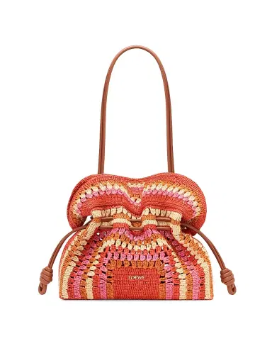 LOEWE Women's x Paula's Ibiza Flamenco Medium Crochet Raffia Clutch - Bright Orange Pink | Thumbnail 7 LOEWE Women's x Paula's Ibiza Flamenco Medium Crochet Raffia Clutch - Bright Orange Pink | Thumbnail 7