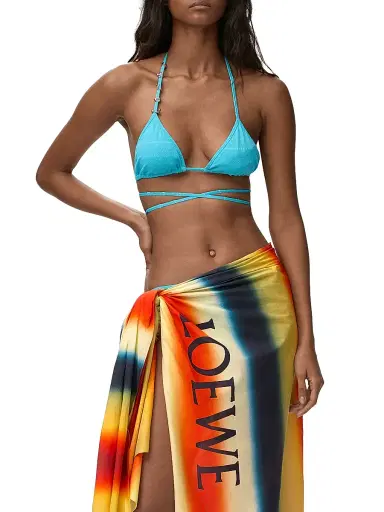 Loewe Women's x Paula's Ibiza Logo Striped Cotton Pareo | Thumbnail 3 Loewe Women's x Paula's Ibiza Logo Striped Cotton Pareo | Thumbnail 3