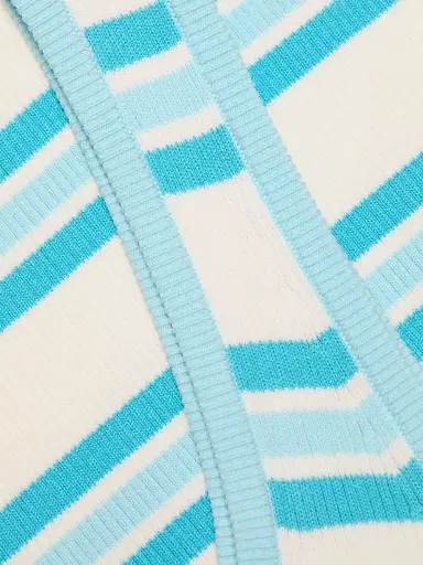SIMKHAI Women's Marston Striped Cotton-Blend Minidress - Surf Pool Stripe | Thumbnail 7 SIMKHAI Women's Marston Striped Cotton-Blend Minidress - Surf Pool Stripe | Thumbnail 7