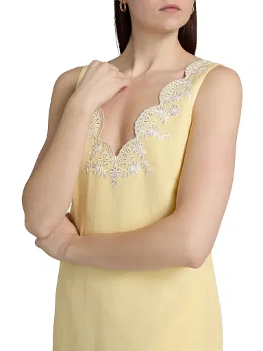 SIMKHAI Women's Edena Embroidered Linen Minidress - Buttercream Multi | Thumbnail 6 SIMKHAI Women's Edena Embroidered Linen Minidress - Buttercream Multi | Thumbnail 6