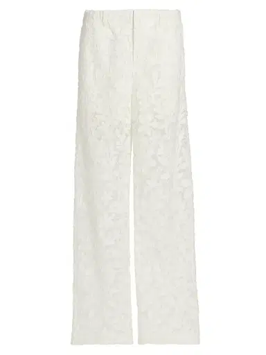 Simkhai Women's Braylen Cotton Lace Carpenter Pants - White | Thumbnail 1 Simkhai Women's Braylen Cotton Lace Carpenter Pants - White | Thumbnail 1