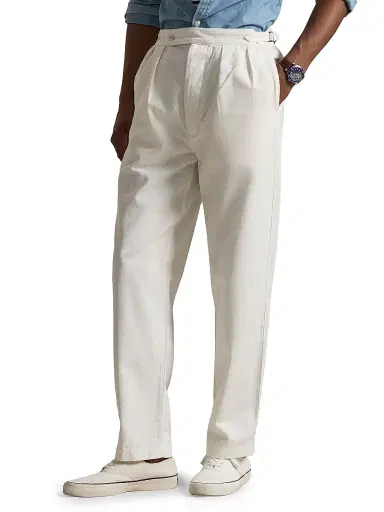 Polo Ralph Lauren Men's Rustic Tab-Waist Pleated-Front Cotton Twill Pants | Thumbnail 3 Polo Ralph Lauren Men's Rustic Tab-Waist Pleated-Front Cotton Twill Pants | Thumbnail 3