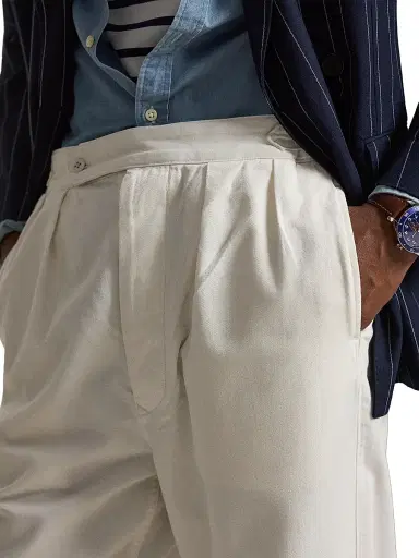 Polo Ralph Lauren Men's Rustic Tab-Waist Pleated-Front Cotton Twill Pants | Thumbnail 5 Polo Ralph Lauren Men's Rustic Tab-Waist Pleated-Front Cotton Twill Pants | Thumbnail 5