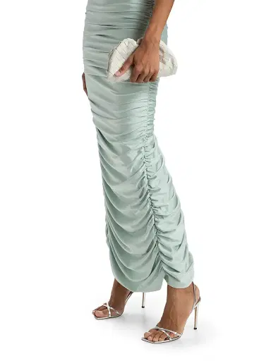 BLACK HALO Women's Evangeline Ruched Gown - Creme De Menthe | Thumbnail 6 BLACK HALO Women's Evangeline Ruched Gown - Creme De Menthe | Thumbnail 6