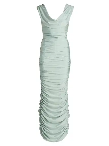 BLACK HALO Women's Evangeline Ruched Gown - Creme De Menthe | Thumbnail 1 BLACK HALO Women's Evangeline Ruched Gown - Creme De Menthe | Thumbnail 1