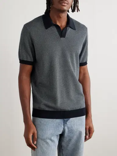 MR P. Honeycomb-Knit Organic Cotton Polo Shirt | Thumbnail 3 MR P. Honeycomb-Knit Organic Cotton Polo Shirt | Thumbnail 3