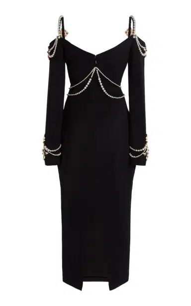 Zuhair Murad Off-Shoulder Maharaja Embroidered Cady Midi Dress | Thumbnail 3 Zuhair Murad Off-Shoulder Maharaja Embroidered Cady Midi Dress | Thumbnail 3