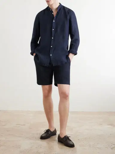 Boglioli Straight-Leg Stretch Cotton and Linen-Blend Shorts - Men | Thumbnail 2 Boglioli Straight-Leg Stretch Cotton and Linen-Blend Shorts - Men | Thumbnail 2