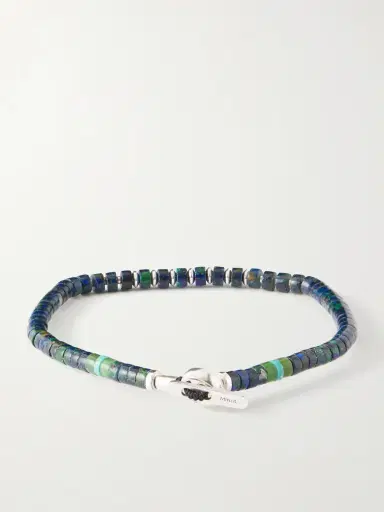 Mikia Heishi Sterling Silver and Azurite Beaded Bracelet - Men | Thumbnail 3 Mikia Heishi Sterling Silver and Azurite Beaded Bracelet - Men | Thumbnail 3