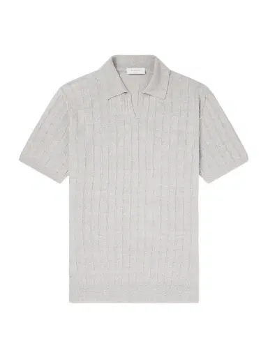 Boglioli Open-Collar Ribbed Linen and Cotton-Blend Polo Shirt - Men | Thumbnail 1 Boglioli Open-Collar Ribbed Linen and Cotton-Blend Polo Shirt - Men | Thumbnail 1