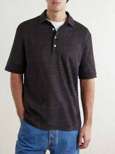 Zegna Oasi Linen Polo Shirt - Men | Thumbnail 3 Zegna Oasi Linen Polo Shirt - Men | Thumbnail 3