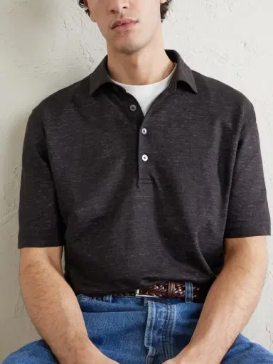 Zegna Oasi Linen Polo Shirt - Men | Thumbnail 5 Zegna Oasi Linen Polo Shirt - Men | Thumbnail 5
