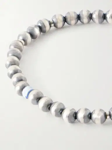 Mikia Circle5 Sterling Silver Multi-Stone Beaded Bracelet - Men | Thumbnail 4 Mikia Circle5 Sterling Silver Multi-Stone Beaded Bracelet - Men | Thumbnail 4