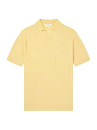 Boglioli Ribbed Linen and Cotton-Blend Polo Shirt - Men | Thumbnail 1 Boglioli Ribbed Linen and Cotton-Blend Polo Shirt - Men | Thumbnail 1