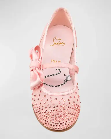 Christian Louboutin Girl 's Melodie Strass Sheer Ballet Flats, Toddler/Kids | Thumbnail 3 Christian Louboutin Girl 's Melodie Strass Sheer Ballet Flats, Toddler/Kids | Thumbnail 3