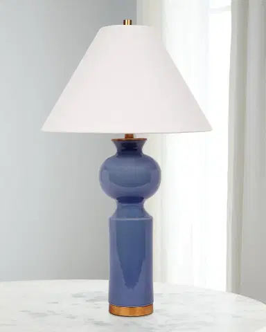 Old World Design Perla 33" Ceramic Table Lamp with Linen Shade | Thumbnail 2 Old World Design Perla 33" Ceramic Table Lamp with Linen Shade | Thumbnail 2