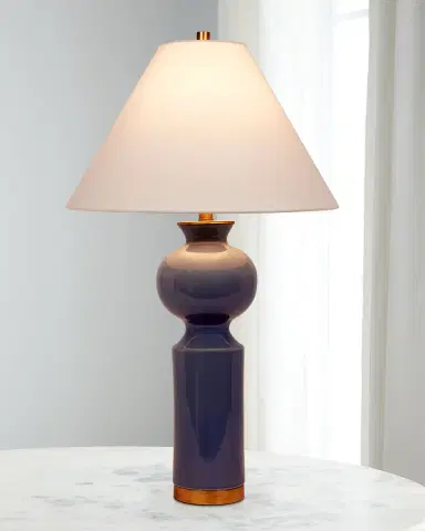 Old World Design Perla 33" Ceramic Table Lamp with Linen Shade | Thumbnail 1 Old World Design Perla 33" Ceramic Table Lamp with Linen Shade | Thumbnail 1