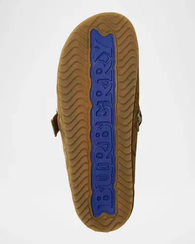 Burberry Men's Urchin Suede Check-Embossed Clogs | Thumbnail 5 Burberry Men's Urchin Suede Check-Embossed Clogs | Thumbnail 5