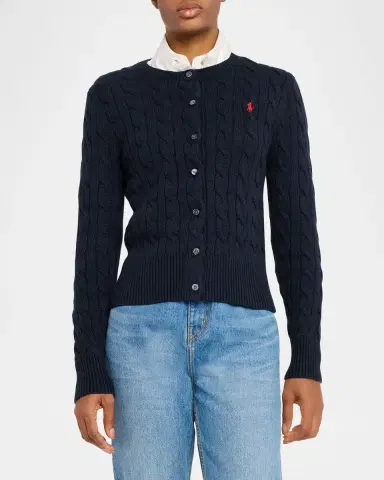 Polo Ralph Lauren Cable-Knit Cotton Crewneck Cardigan | Thumbnail 4 Polo Ralph Lauren Cable-Knit Cotton Crewneck Cardigan | Thumbnail 4