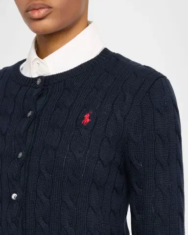 Polo Ralph Lauren Cable-Knit Cotton Crewneck Cardigan | Thumbnail 5 Polo Ralph Lauren Cable-Knit Cotton Crewneck Cardigan | Thumbnail 5