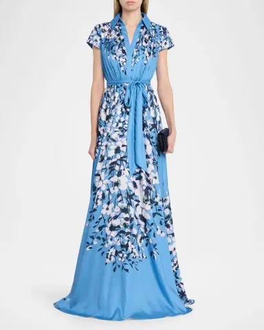 Aidan Mattox Floral-Print Chiffon Maxi Dress | Thumbnail 2 Aidan Mattox Floral-Print Chiffon Maxi Dress | Thumbnail 2
