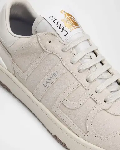 Lanvin Men's Clay Leather and Mesh Low-Top Sneakers | Thumbnail 4 Lanvin Men's Clay Leather and Mesh Low-Top Sneakers | Thumbnail 4