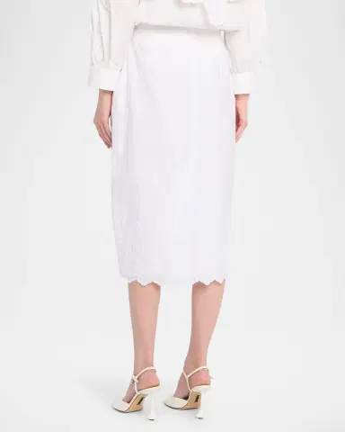 Simone Rocha Pleated Waist Eyelet Embroidered Midi Pencil Skirt | Thumbnail 2 Simone Rocha Pleated Waist Eyelet Embroidered Midi Pencil Skirt | Thumbnail 2