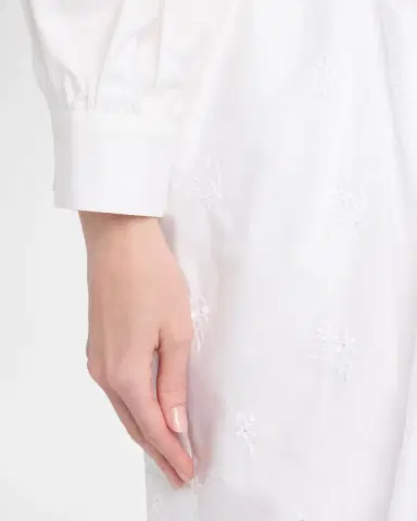 Simone Rocha Pleated Waist Eyelet Embroidered Midi Pencil Skirt | Thumbnail 4 Simone Rocha Pleated Waist Eyelet Embroidered Midi Pencil Skirt | Thumbnail 4