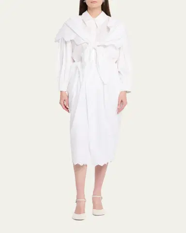 Simone Rocha Pleated Waist Eyelet Embroidered Midi Pencil Skirt | Thumbnail 6 Simone Rocha Pleated Waist Eyelet Embroidered Midi Pencil Skirt | Thumbnail 6