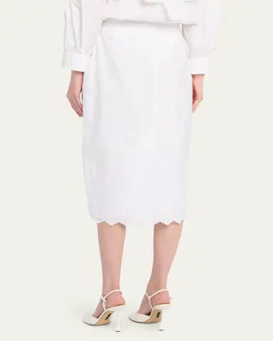 Simone Rocha Pleated Waist Eyelet Embroidered Midi Pencil Skirt | Thumbnail 7 Simone Rocha Pleated Waist Eyelet Embroidered Midi Pencil Skirt | Thumbnail 7