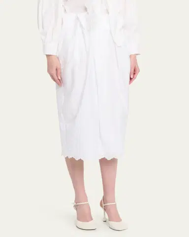 Simone Rocha Pleated Waist Eyelet Embroidered Midi Pencil Skirt | Thumbnail 8 Simone Rocha Pleated Waist Eyelet Embroidered Midi Pencil Skirt | Thumbnail 8