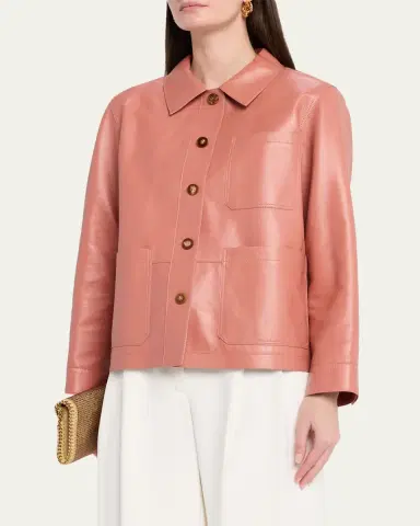 Lafayette 148 New York Button-Down Nappa Leather Jacket | Thumbnail 8 Lafayette 148 New York Button-Down Nappa Leather Jacket | Thumbnail 8