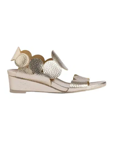 PEDRO GARCIA 40mm Wamil Dotty Metallic Leather Wedge Sandals | Thumbnail 1 PEDRO GARCIA 40mm Wamil Dotty Metallic Leather Wedge Sandals | Thumbnail 1