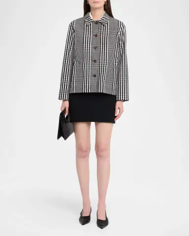 Lafayette 148 New York Gingham-Print Cotton Jacket | Thumbnail 2 Lafayette 148 New York Gingham-Print Cotton Jacket | Thumbnail 2