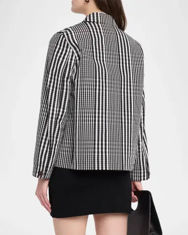 Lafayette 148 New York Gingham-Print Cotton Jacket | Thumbnail 3 Lafayette 148 New York Gingham-Print Cotton Jacket | Thumbnail 3