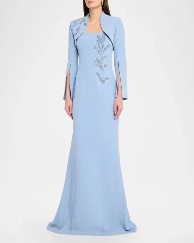 Rickie Freeman for Teri Jon Strapless Beaded Crepe Gown with Bolero | Thumbnail 4 Rickie Freeman for Teri Jon Strapless Beaded Crepe Gown with Bolero | Thumbnail 4