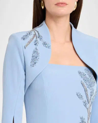 Rickie Freeman for Teri Jon Strapless Beaded Crepe Gown with Bolero | Thumbnail 5 Rickie Freeman for Teri Jon Strapless Beaded Crepe Gown with Bolero | Thumbnail 5