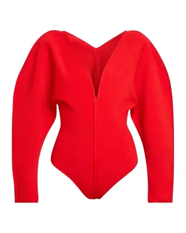 Givenchy Puff-Sleeve Deep V-Neck Bodysuit | Thumbnail 1 Givenchy Puff-Sleeve Deep V-Neck Bodysuit | Thumbnail 1