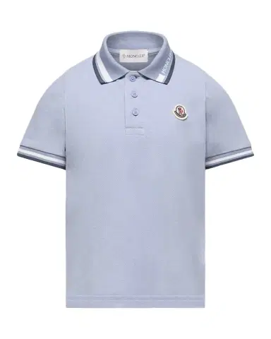 Moncler Boy's Stretch Cotton Pique Polo Shirt, Size 8-10 | Thumbnail 1 Moncler Boy's Stretch Cotton Pique Polo Shirt, Size 8-10 | Thumbnail 1