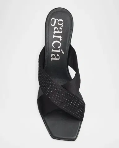 Pedro Garcia 60mm Idona Embellished Satin Crisscross Mules | Thumbnail 6 Pedro Garcia 60mm Idona Embellished Satin Crisscross Mules | Thumbnail 6
