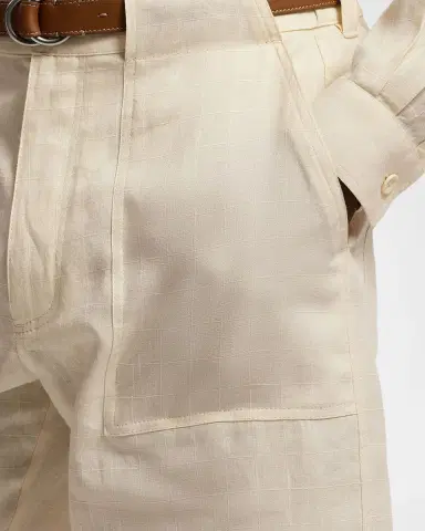 Ralph Lauren Purple Label Men 's Linen Flat-Front Shorts | Thumbnail 4 Ralph Lauren Purple Label Men 's Linen Flat-Front Shorts | Thumbnail 4